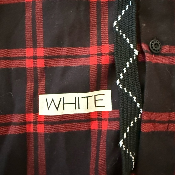 Off-White Red and Black Flannel Large - Picture 3 of 6